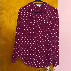 Burgundy express slim portofino shirt